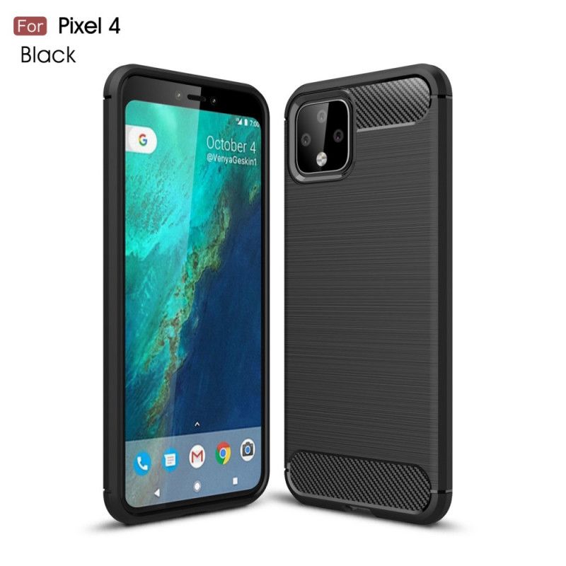 Etui Google Pixel 4 Czerwony Czarny Szczotkowane Włókno Węglowe Etui Ochronne