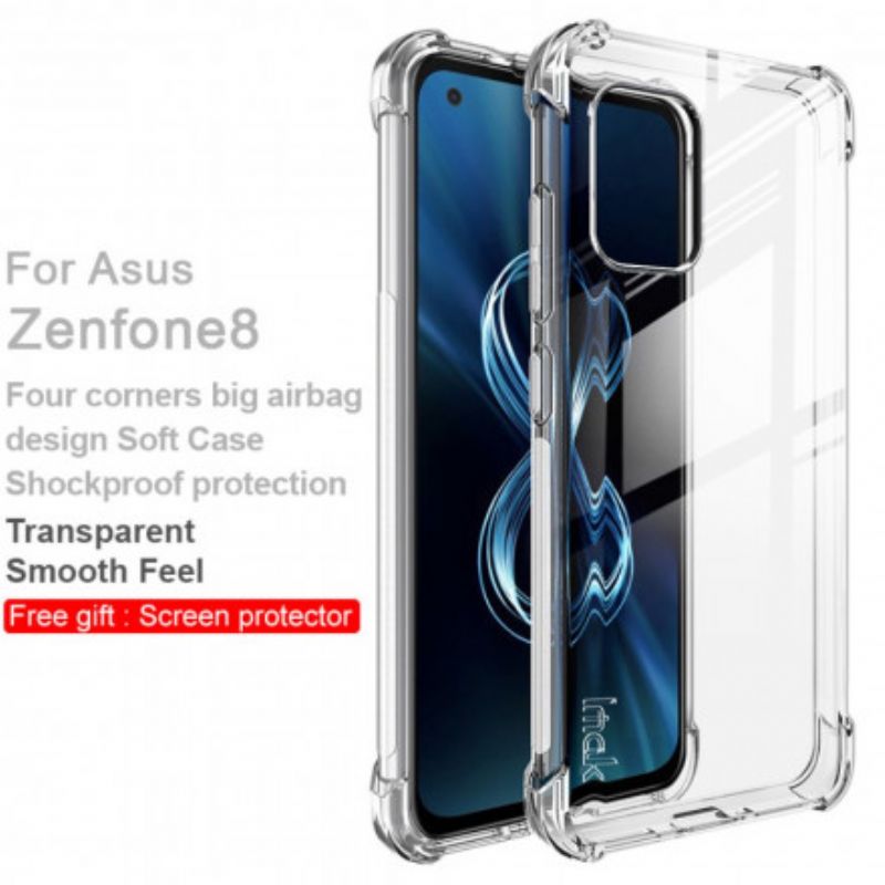 Etui Do Asus Zenfone 8 Przezroczysty Jedwabisty Imak