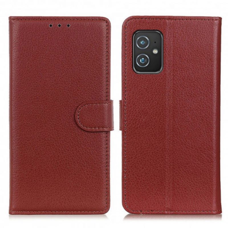 Etui Folio Asus Zenfone 8 Lychee Sztuczna Skóra