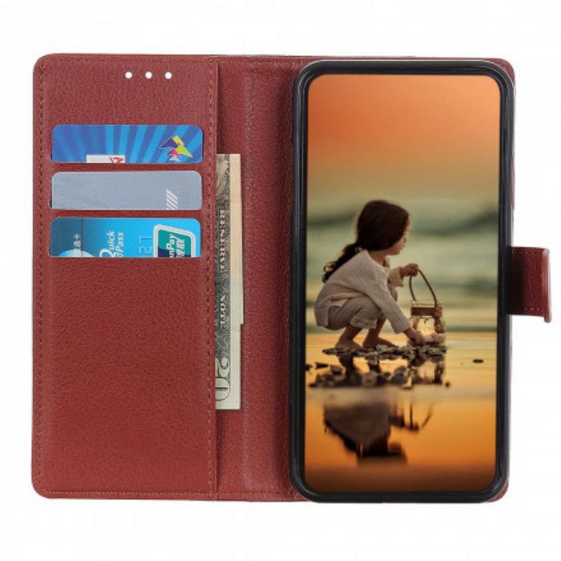 Etui Folio Asus Zenfone 8 Lychee Sztuczna Skóra