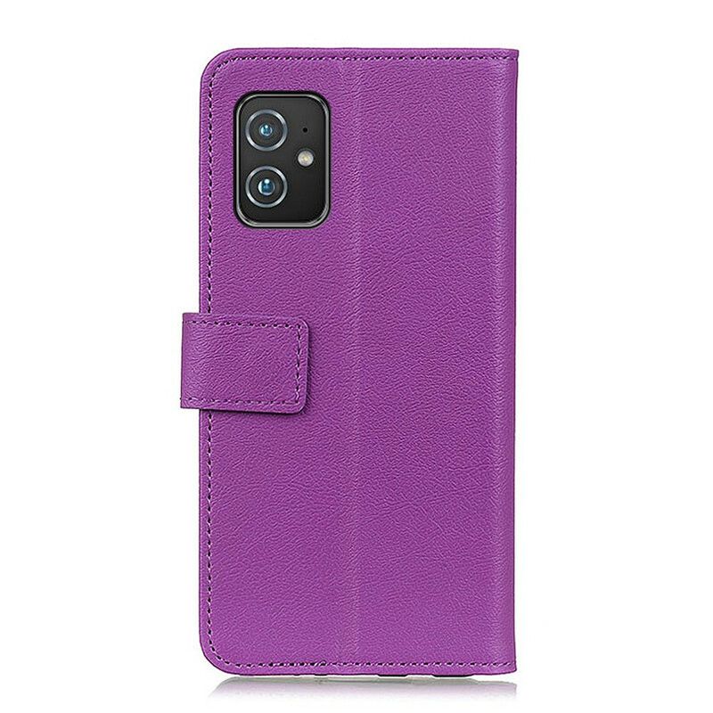 Etui Folio Asus Zenfone 8 Prosty Efekt Skóry Etui Ochronne