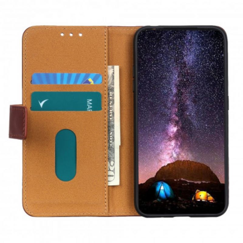 Etui Folio Do Asus Zenfone 8 Trójkolorowy Efekt Skóry