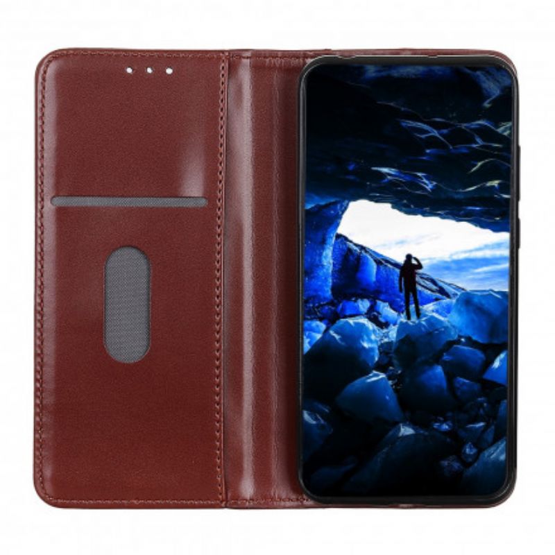 Flip Kotelot Asus Zenfone 8 Błyszcząca Skóra Dwoina Etui Ochronne