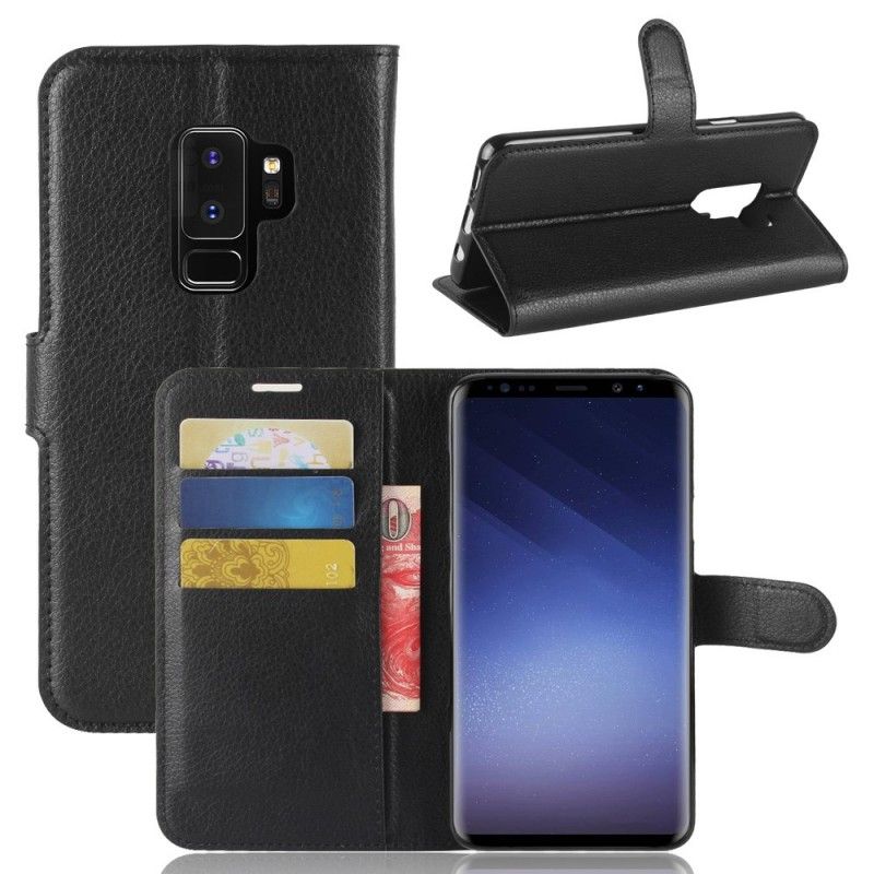 Etui Folio Samsung Galaxy S9 Plus Biały Czarny Skóra Ekologiczna W Stylu Retro