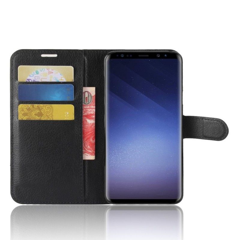 Etui Folio Samsung Galaxy S9 Plus Biały Czarny Skóra Ekologiczna W Stylu Retro