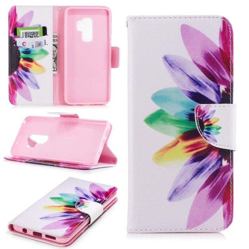 Etui Folio Samsung Galaxy S9 Plus Kwiat Akwareli Etui Ochronne