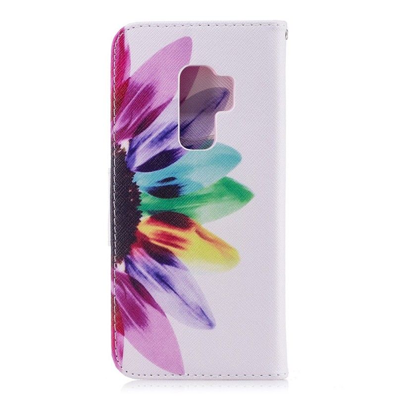 Etui Folio Samsung Galaxy S9 Plus Kwiat Akwareli Etui Ochronne