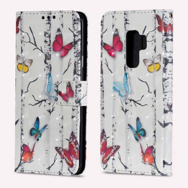 Etui Folio Samsung Galaxy S9 Plus Motyle I Brzoza