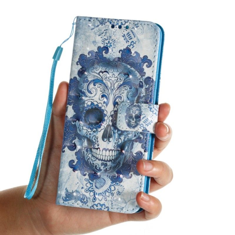 Etui Folio Samsung Galaxy S9 Plus Niebieska Czaszka Etui Ochronne