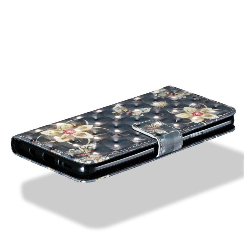 Etui Folio Samsung Galaxy S9 Plus Różowy Czarny Retro Kolorowe Kwiaty