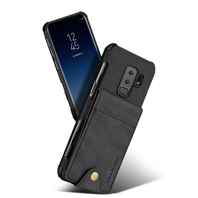 Etui Samsung Galaxy S9 Plus Czarny Składany Uchwyt Na Karty