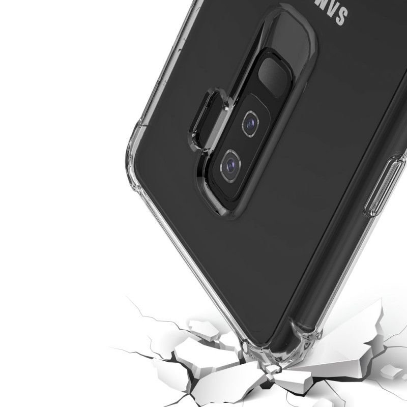 Etui Samsung Galaxy S9 Plus Przezroczysty Czarny Przezroczyste Poduszki Ochronne Leeu