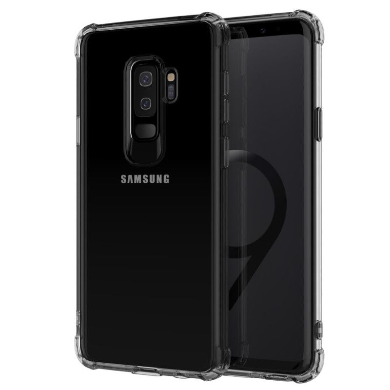 Etui Samsung Galaxy S9 Plus Przezroczysty Czarny Przezroczyste Poduszki Ochronne Leeu