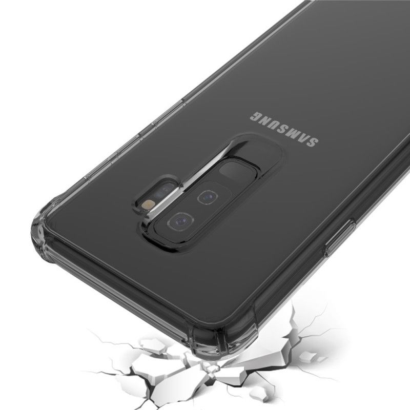 Etui Samsung Galaxy S9 Plus Przezroczysty Czarny Przezroczyste Poduszki Ochronne Leeu