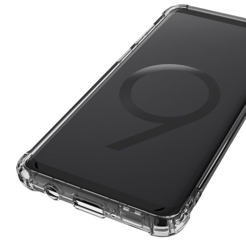 Etui Samsung Galaxy S9 Plus Przezroczysty Czarny Przezroczyste Poduszki Ochronne Leeu