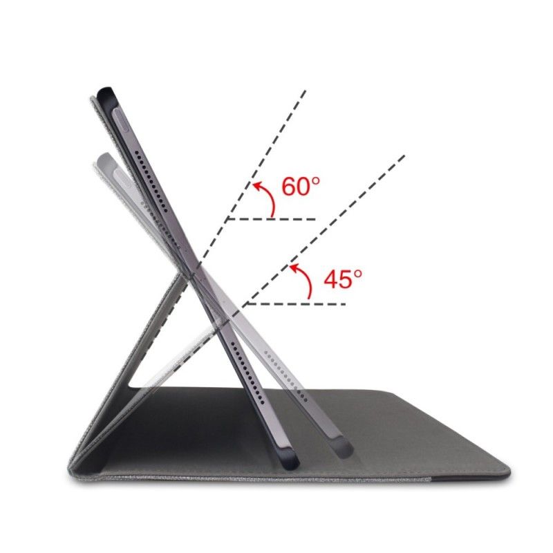 Etui Folio iPad Pro 11" (2018) (2020) Brązowy Czarny Tkanina Wielowarstwowa I Imitacja Skóry