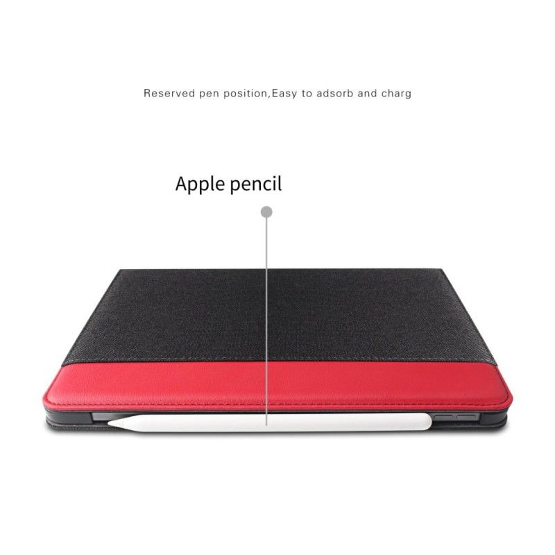 Etui Folio iPad Pro 11" (2018) (2020) Brązowy Czarny Tkanina Wielowarstwowa I Imitacja Skóry