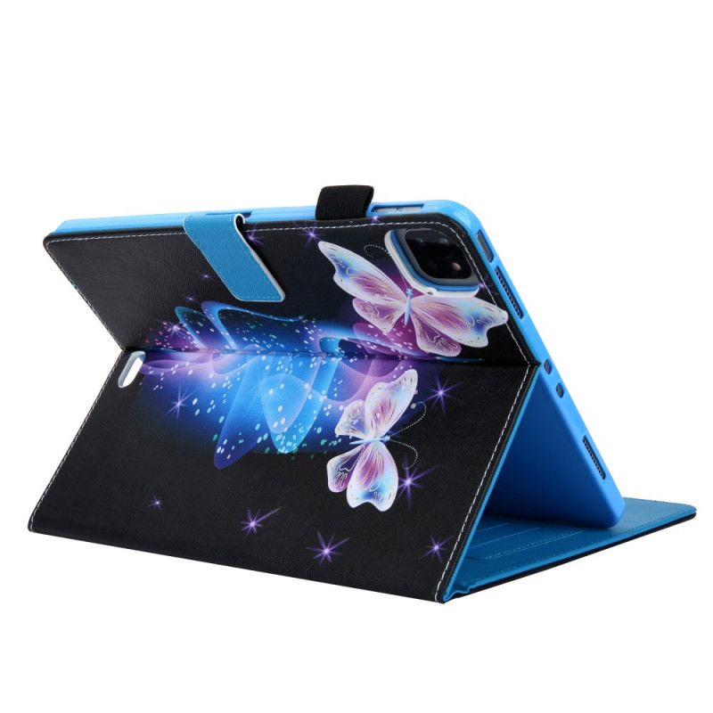 Etui Folio iPad Pro 11" (2018) (2020) Jasnoniebieski Czarny Nadruk Z Serii Motyli Etui Ochronne