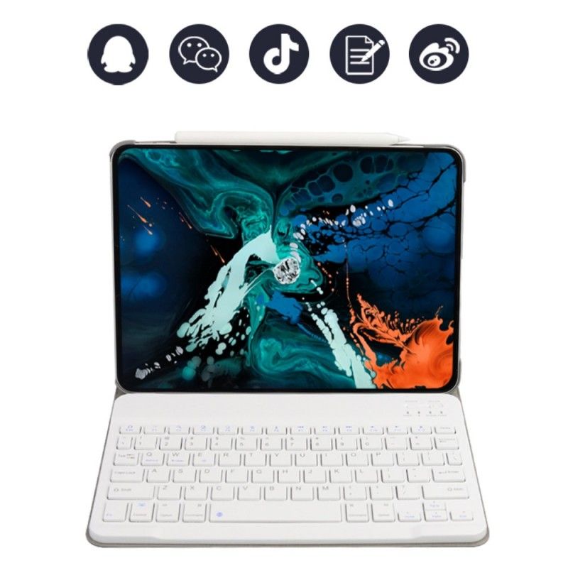 Etui Folio iPad Pro 11" (2018) (2020) Różowe Złoto Czarny Z Wysokiej Jakości Odłączaną Klawiaturą Bluetooth