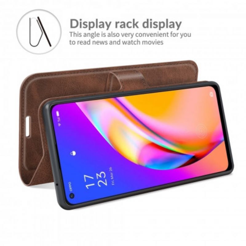 Etui Folio Do Oppo A94 5g Slim Ekstremalny Efekt Skóry