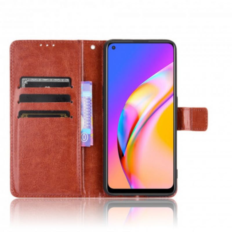 Etui Folio Oppo A94 5g Błyszcząca Sztuczna Skóra Etui Ochronne