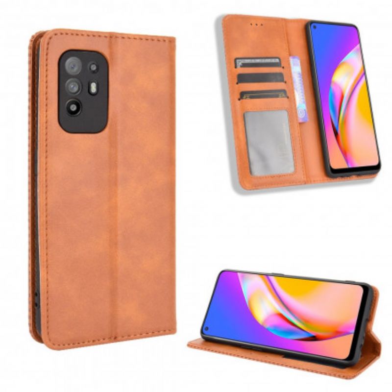 Flip Kotelot Oppo A94 5g Etui Na Telefon Stylizowany Efekt Skóry W Stylu Vintage