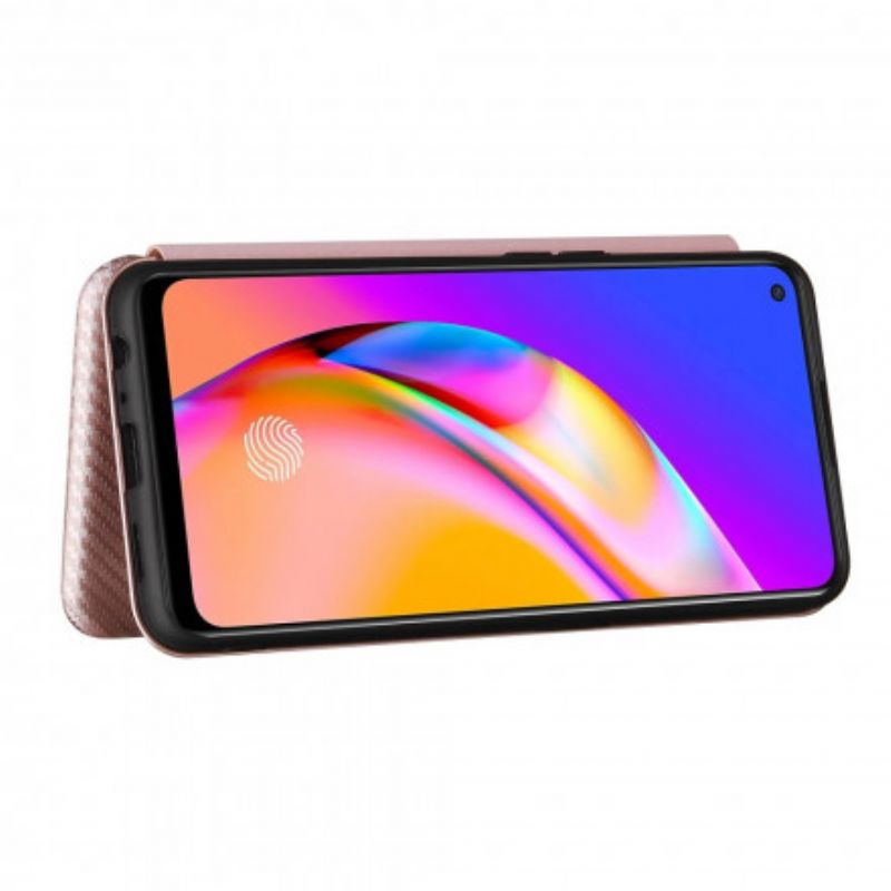 Flip Kotelot Oppo A94 5g Kolorowy Węgiel Silikonowy