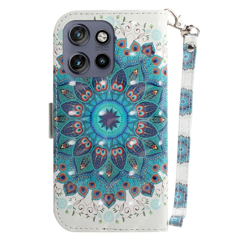 Etui Folio Motorola Edge 50 Neo Zielona Mandala Z Paskiem