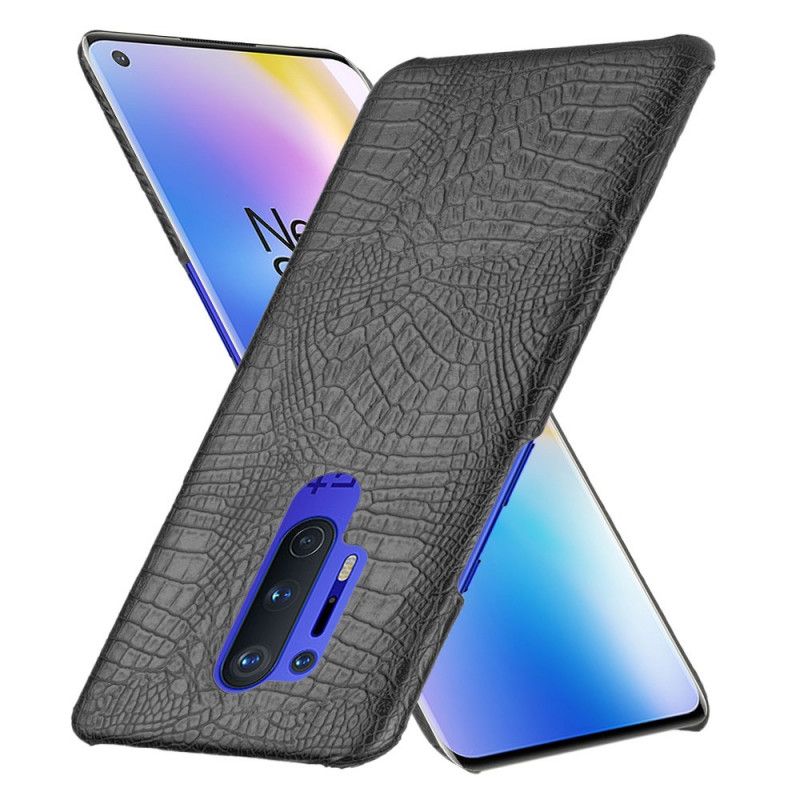 Etui OnePlus 8 Pro Czarny Efekt Skóry Krokodyla