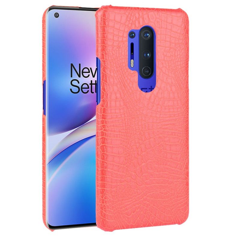 Etui OnePlus 8 Pro Czarny Efekt Skóry Krokodyla