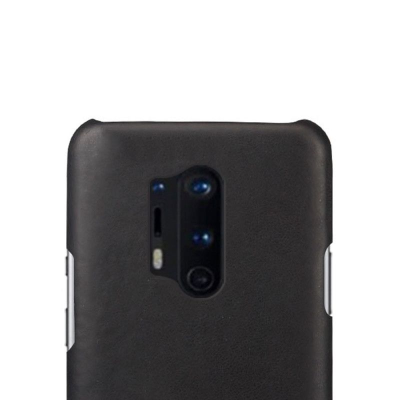 Etui OnePlus 8 Pro Czerwony Czarny Efekt Skóry Ksq