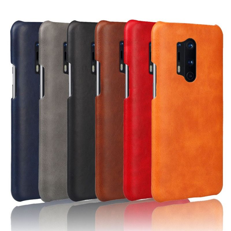 Etui OnePlus 8 Pro Czerwony Czarny Efekt Skóry Ksq