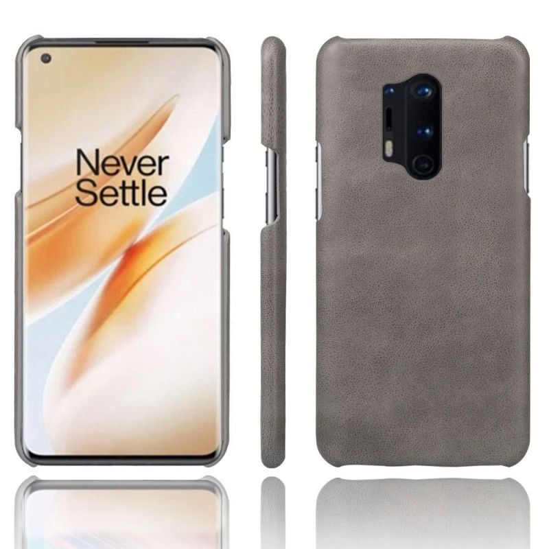 Etui OnePlus 8 Pro Czerwony Czarny Efekt Skóry Ksq