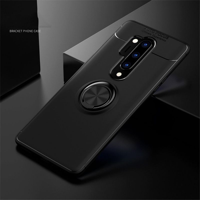 Etui OnePlus 8 Pro Czerwony Czarny Obrotowy Pierścień Etui Ochronne