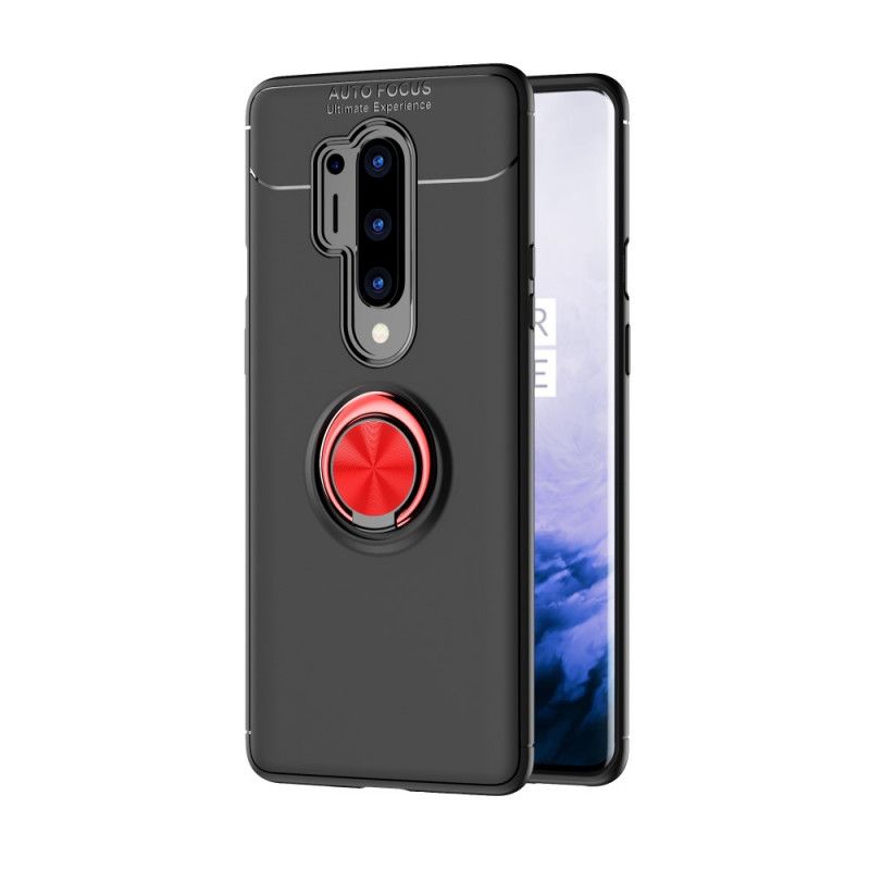 Etui OnePlus 8 Pro Czerwony Czarny Obrotowy Pierścień Etui Ochronne