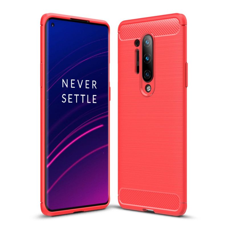 Etui OnePlus 8 Pro Czerwony Czarny Szczotkowane Włókno Węglowe Etui Ochronne