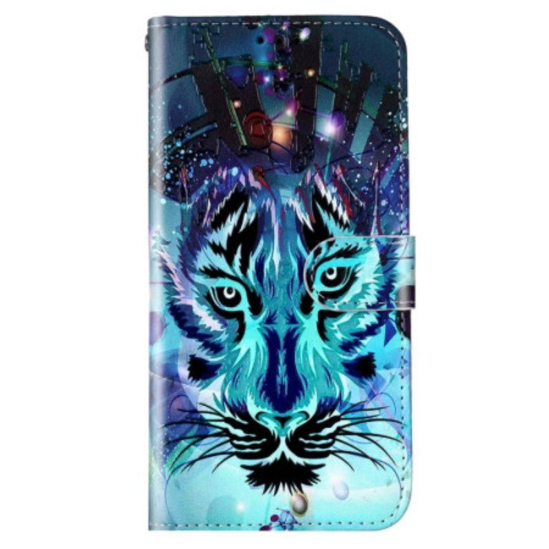 Etui Folio do Samsung Galaxy S23 Plus 5G Tygrys Ze Smyczą