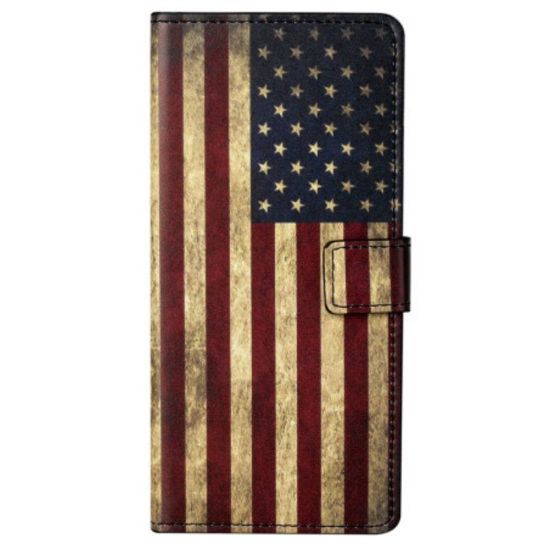 Etui Folio do Samsung Galaxy S23 Plus 5G Vintage Flaga Amerykańska