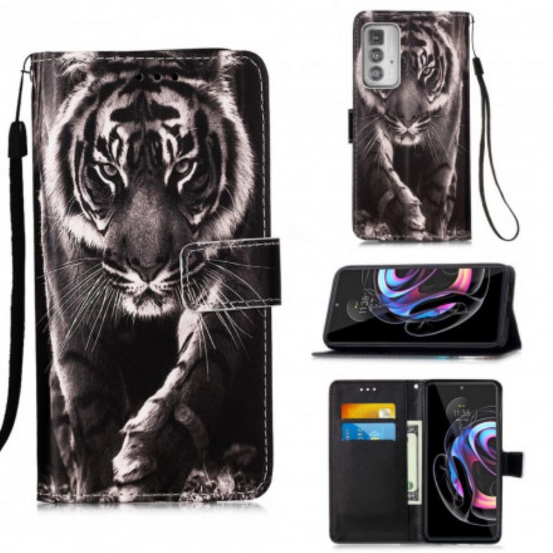 Etui Folio Do Motorola Edge 20 Pro Nocny Tygrys