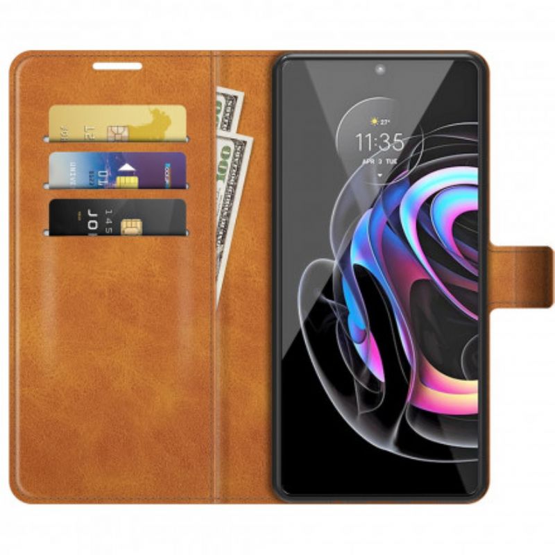 Etui Folio Do Motorola Edge 20 Pro Slim Ekstremalny Efekt Skóry