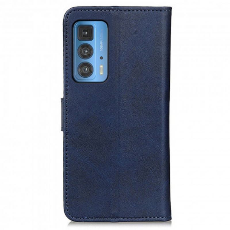 Etui Folio Motorola Edge 20 Pro Efekt Matowej Skóry Etui Ochronne