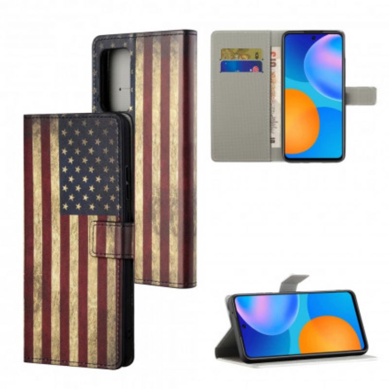 Etui Folio Motorola Edge 20 Pro Flaga Amerykańska Etui Ochronne