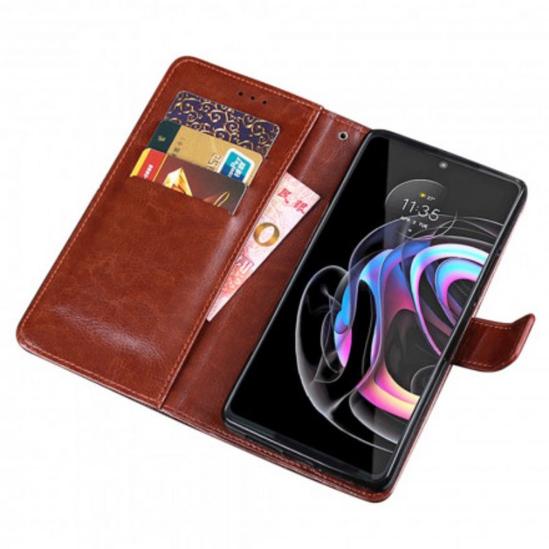 Etui Folio Motorola Edge 20 Pro Idewei Z Imitacji Skóry Etui Ochronne