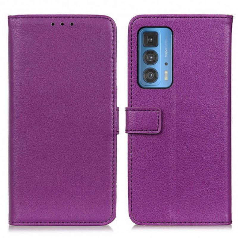 Etui Folio Motorola Edge 20 Pro Litchi Premium Sztuczna Skóra