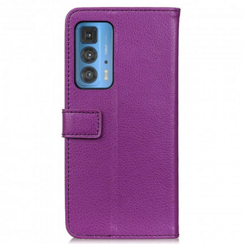 Etui Folio Motorola Edge 20 Pro Litchi Premium Sztuczna Skóra