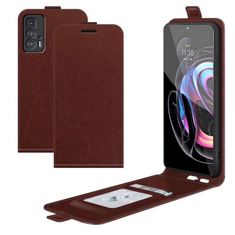 Etui Folio Motorola Edge 20 Pro Pionowa Klapa Z Efektem Skóry