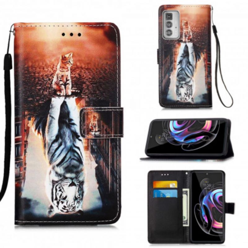 Etui Folio Motorola Edge 20 Pro Rêverie D'ernest The Thong Cat Etui Ochronne