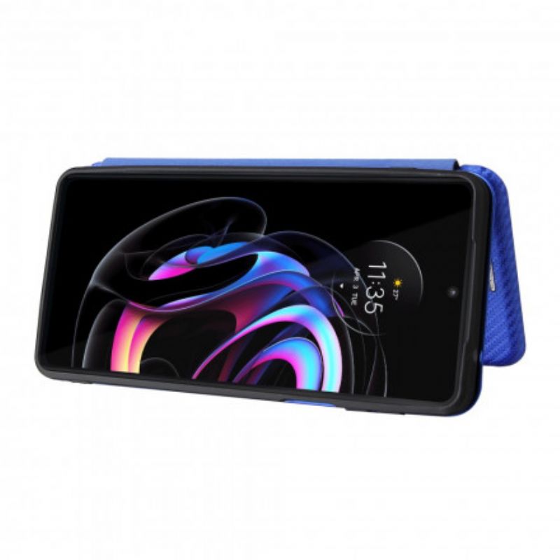 Flip Kotelot Motorola Edge 20 Pro Kolorowy Węgiel Silikonowy