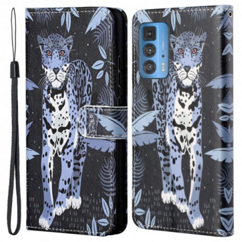 Obudowa Motorola Edge 20 Pro Etui Na Telefon Leopard Strappy