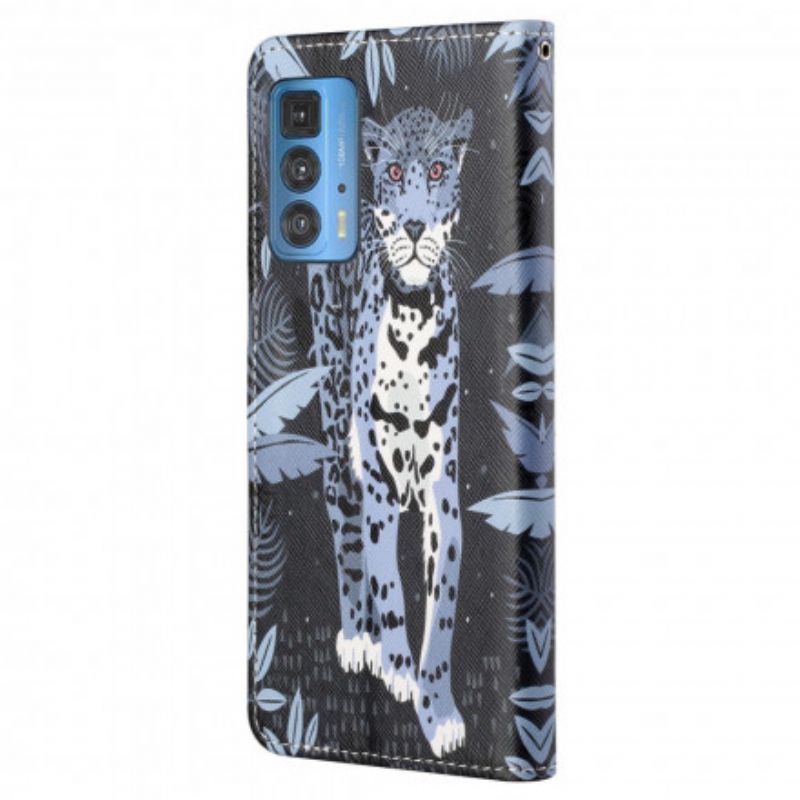 Obudowa Motorola Edge 20 Pro Etui Na Telefon Leopard Strappy